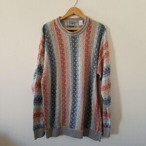 Segreto Made in Italy Multi Color Silk Blend Sweater Mens XXL